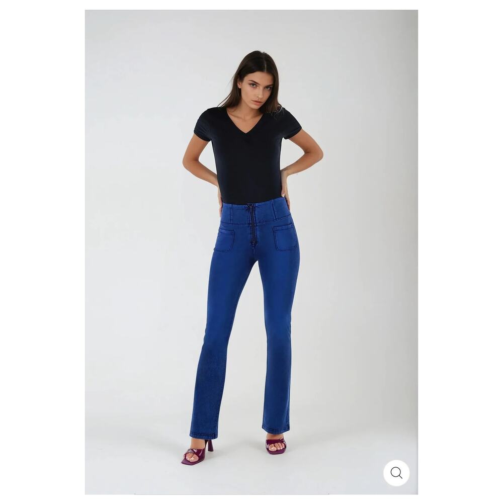 Freddy WR.UP High Rise Flare Pants Size 4 Blue Sculpting Lift Jeans Minimalist